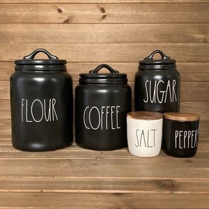 RAE DUNN CANISTER SET COFFEE SUGAR FLOUR SALT